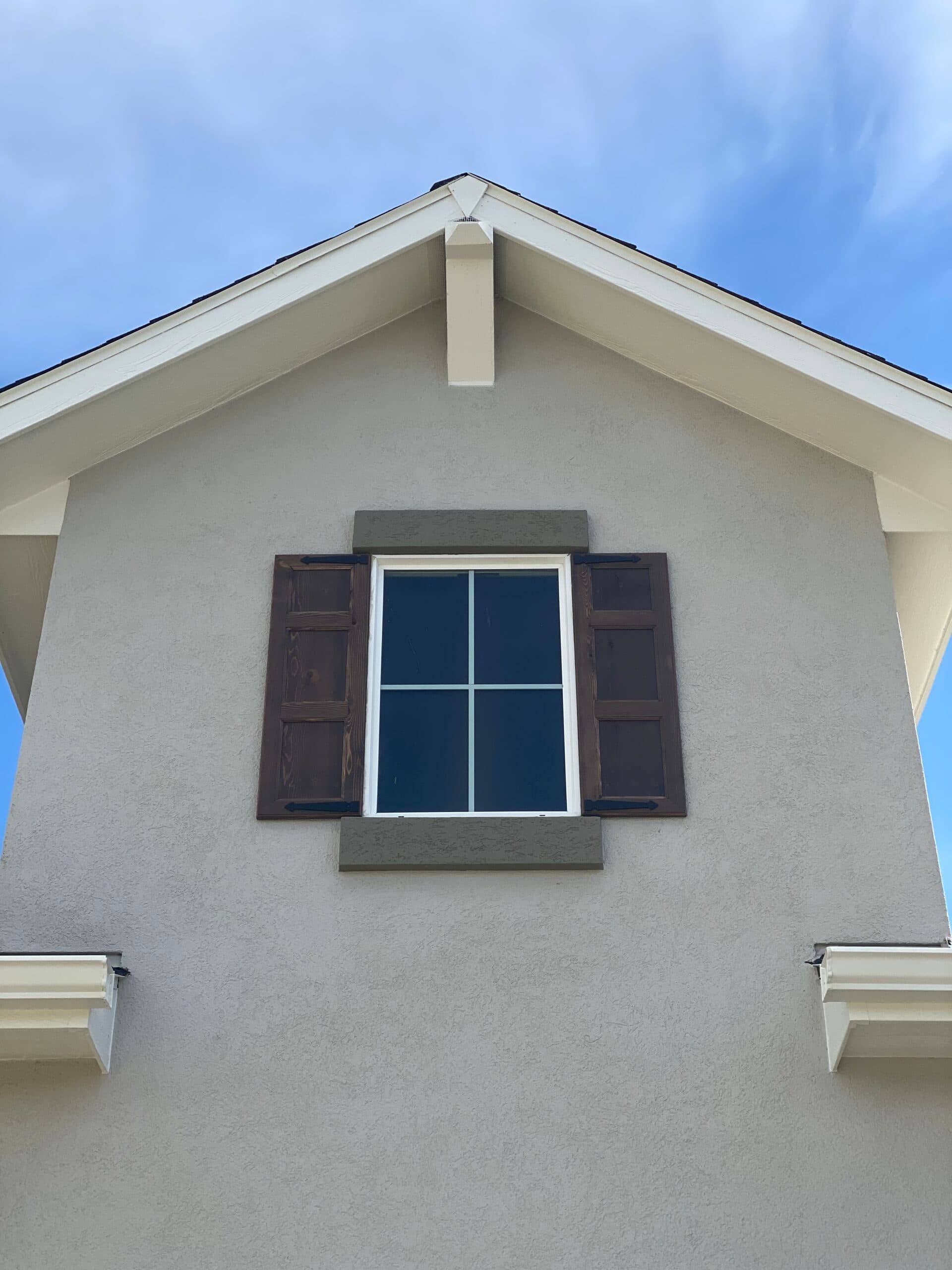 Outdoor accent cedar shutters